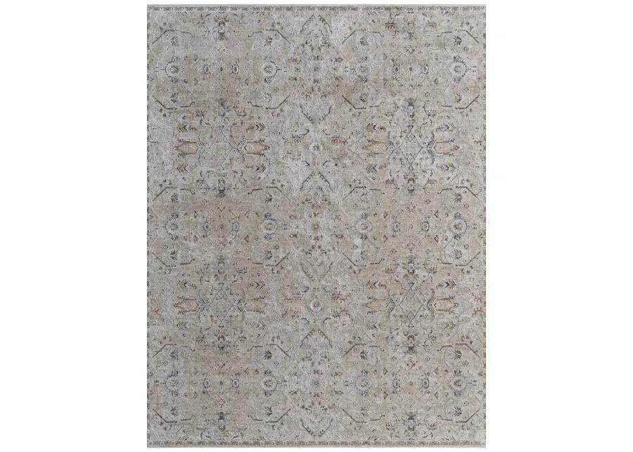 Pasha 39M6F 6'7" x 9'6" Taupe/Ivory/Blue Rug