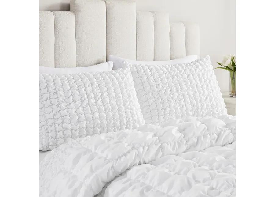 Gracie Mills Hydra 3 Piece Stripe Ruched Comforter Set