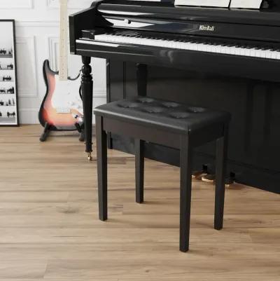 Padded Wooden Piano Bench with Music Storage