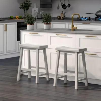 Hivvago Set of 2 24 Inch Counter Height Stools with Solid Wood Legs