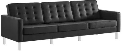 Loft Tufted Vegan Leather Sofa