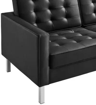 Loft Tufted Vegan Leather Sofa