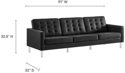 Loft Tufted Vegan Leather Sofa