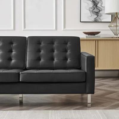 Loft Tufted Vegan Leather Sofa