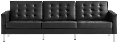 Loft Tufted Vegan Leather Sofa