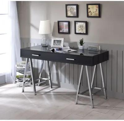 Coleen Desk, Black High Gloss & Chrome 92227