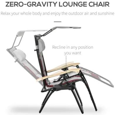 Outdoor Recliner: Zero Gravity Lounger with Canopy for Events