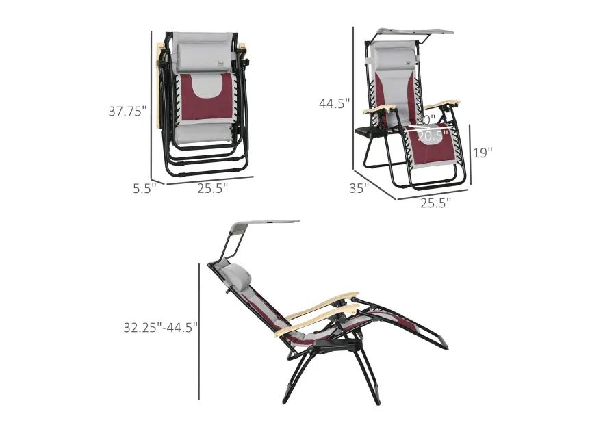 Outdoor Recliner: Zero Gravity Lounger with Canopy for Events