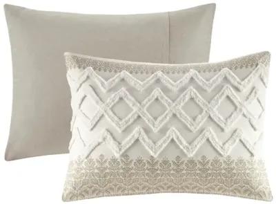 Gracie Mills Robbins 3-Piece Cotton Comforter Set with Chenille Tufting