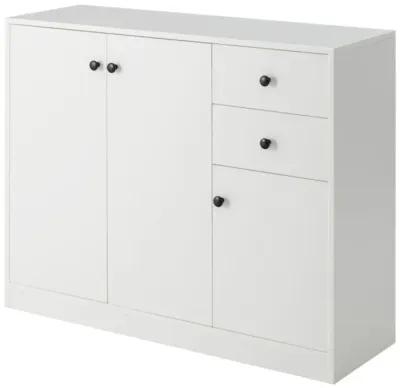 Hivvago Modern Buffet Sideboard with 2 Pull-out Drawers and Adjustable Shelf for Kitchen-White