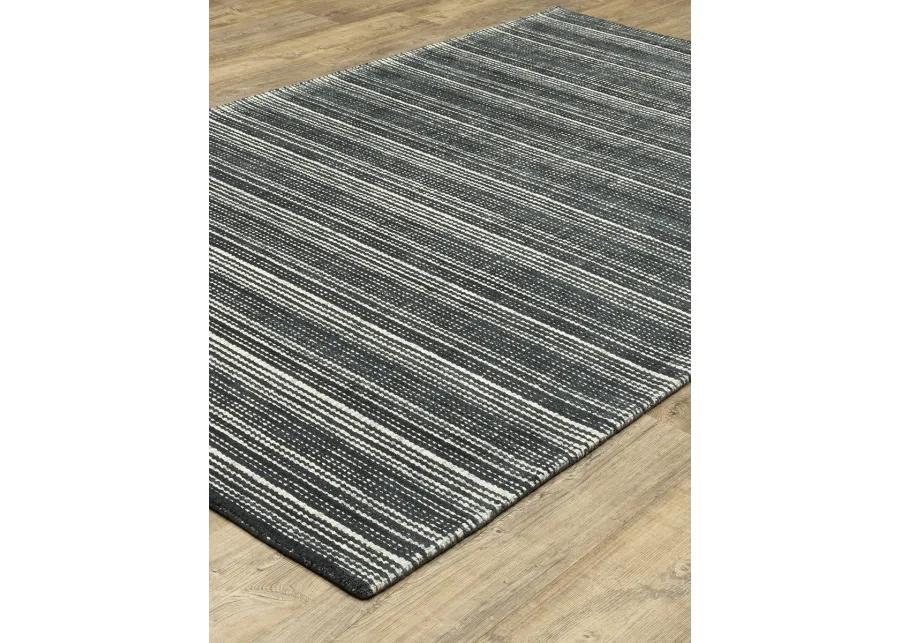 Circa 2'6" x 8' Black Rug