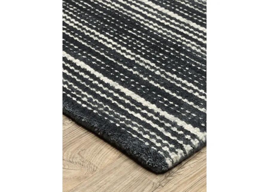 Circa 2'6" x 8' Black Rug