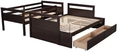 Merax Convertible Bunk Bed with 2 Storage Drawers