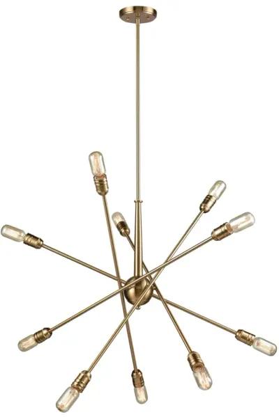 Delphine 33'' Wide 10-Light Chandelier in Satin Brass