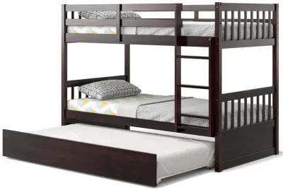 Twin Over Twin Bunk Bed with Pull-out Trundle and Ladder