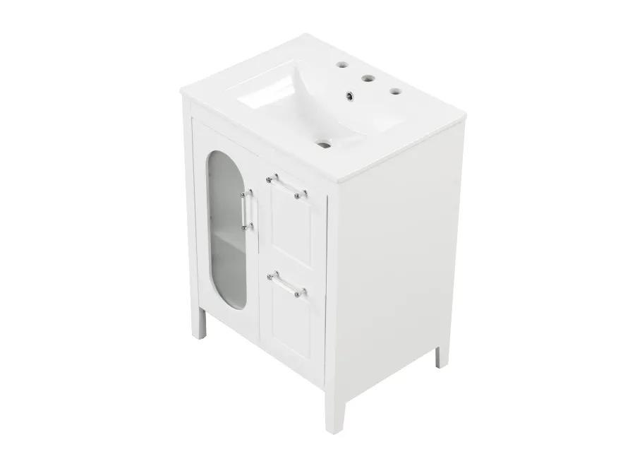 Merax  Painted Freestanding Bathroom Cabinet Vanity with Sink