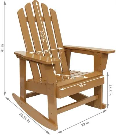 Sunnydaze Classic Wooden Adirondack Rocking Chair - Cedar Finish