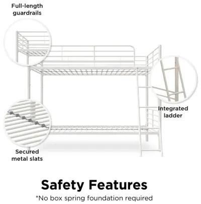 Daysi Convertible Twin over Twin Metal Bunk Bed