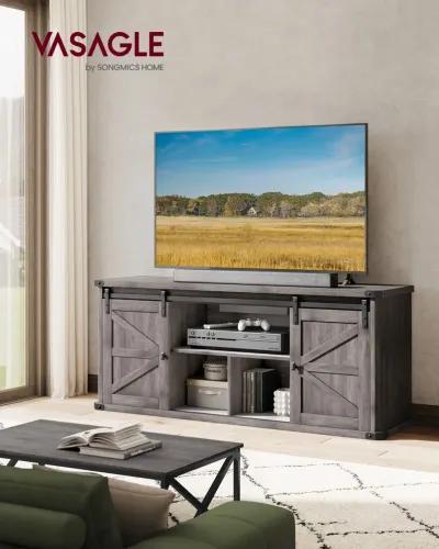 TV Stand for TVs up to 65 Inches, Farmhouse Entertainment Center with Sliding Barn Doors