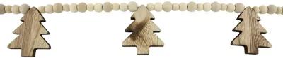 6' x 3" Christmas Trees and Beads Wooden Garland