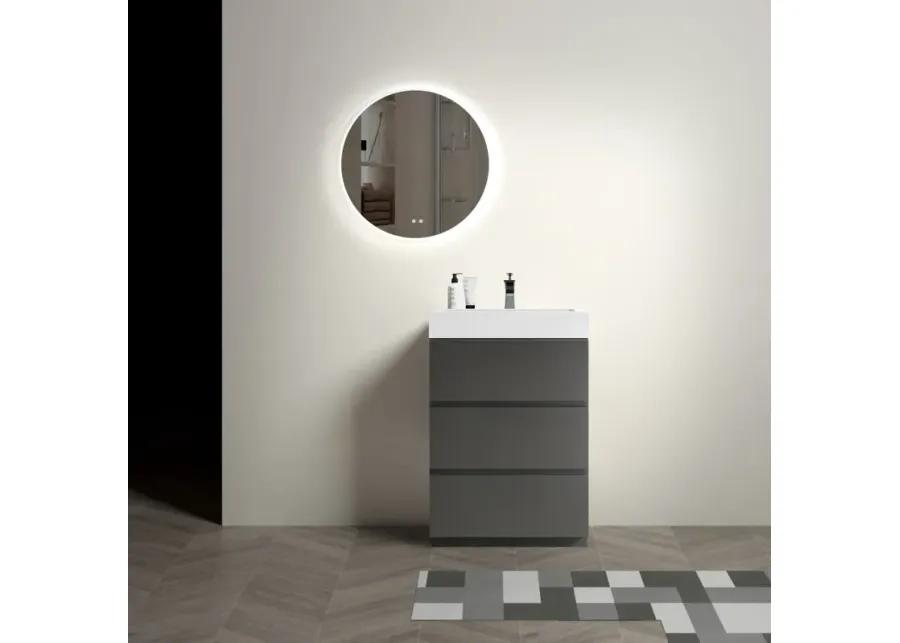 24" Gray Bathroom Vanity with Sink