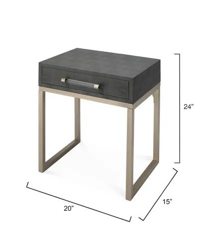 Kain Faux Shagreen Side Table, Cream