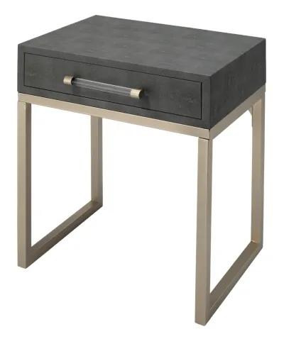 Kain Faux Shagreen Side Table, Cream