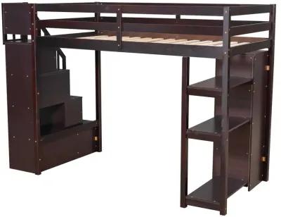 Merax Twin size Loft Bed with Storage Drawers and Stairs