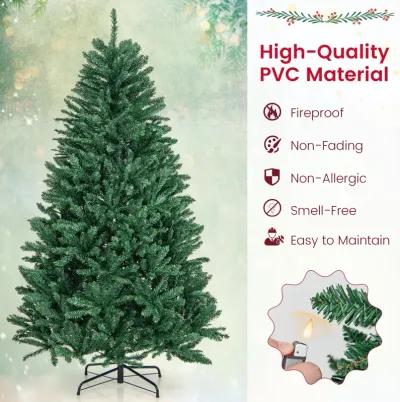 6 Feet Hinged Artificial Christmas Tree with Solid Metal Stand