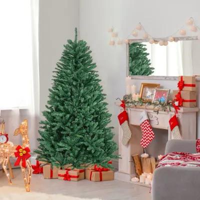 6 Feet Hinged Artificial Christmas Tree with Solid Metal Stand