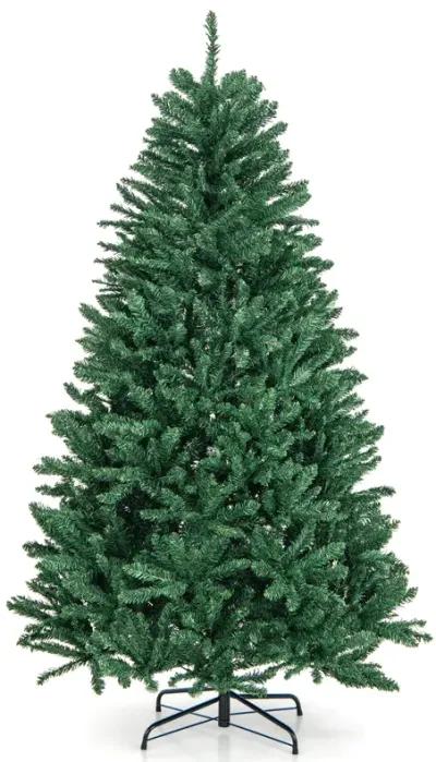 6 Feet Hinged Artificial Christmas Tree with Solid Metal Stand