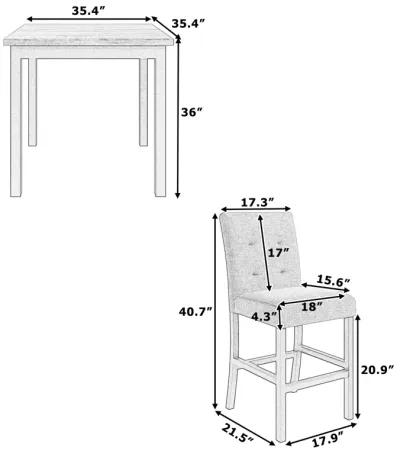 Merax 5-Piece Counter Height Dining Set