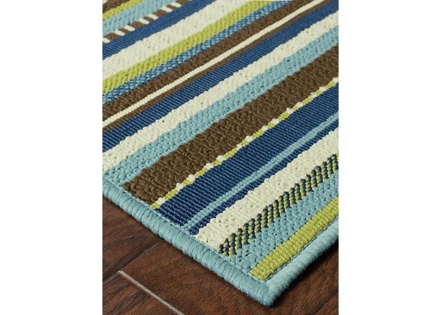 Caspian 2'3" x 7'6" Blue Rug