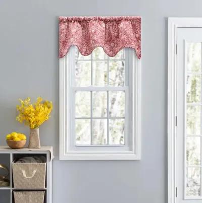 Ellis Segovia Printed Paisley Pattern on Ground 3" Rod Pocket High Quality Scallop Valance Lined 50"x16" Red