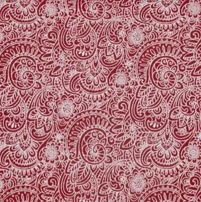 Ellis Segovia Printed Paisley Pattern on Ground 3" Rod Pocket High Quality Scallop Valance Lined 50"x16" Red