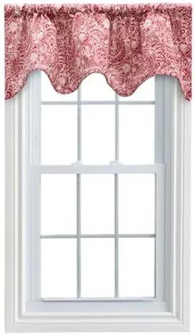 Ellis Segovia Printed Paisley Pattern on Ground 3" Rod Pocket High Quality Scallop Valance Lined 50"x16" Red