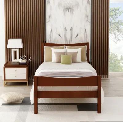 Merax Wood Platform Bed with Headboard and Wooden Slat Support