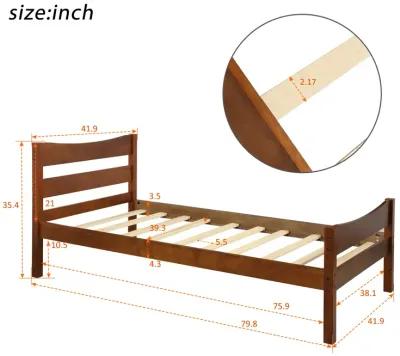 Merax Wood Platform Bed with Headboard and Wooden Slat Support