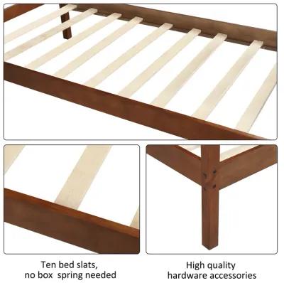 Merax Wood Platform Bed with Headboard and Wooden Slat Support