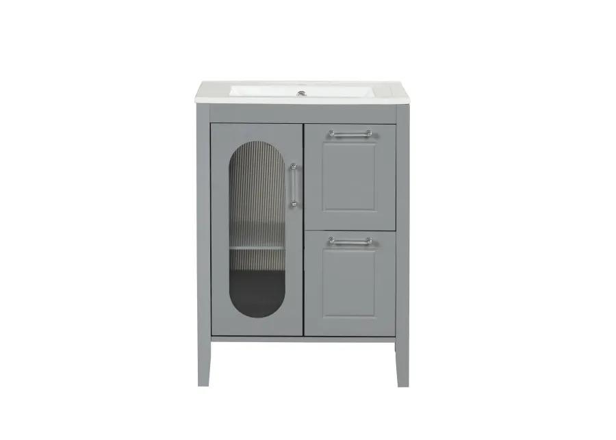 Merax  Painted Freestanding Bathroom Cabinet Vanity with Sink