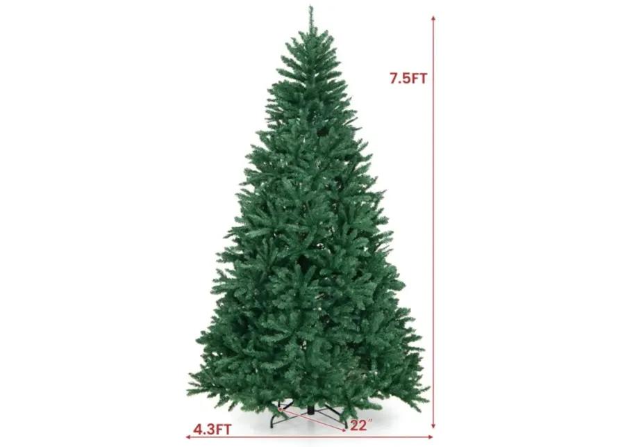 Hivvago 7.5 Feet Artificial Christmas Tree with Folding Metal Stand