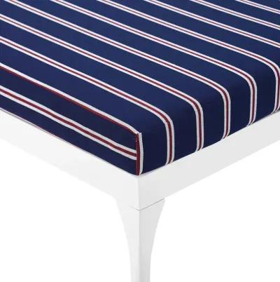 Perspective Cushion Outdoor Patio Chaise Lounge Chair - White Striped Navy