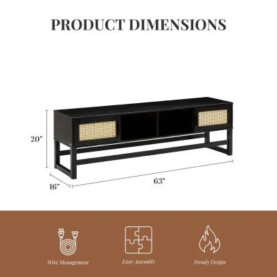 Leva Scandinavian 2 Door Rounded TV Stand