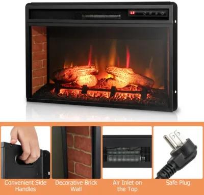 Hivvago 26 Inch Infrared Electric Fireplace Insert with Remote Control-Black