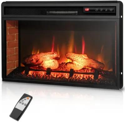 Hivvago 26 Inch Infrared Electric Fireplace Insert with Remote Control-Black