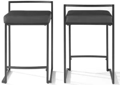 Harlowe 2Pc Counter Stool Set Black/Matte Black - 2 Stools