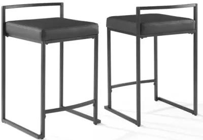 Harlowe 2Pc Counter Stool Set Black/Matte Black - 2 Stools