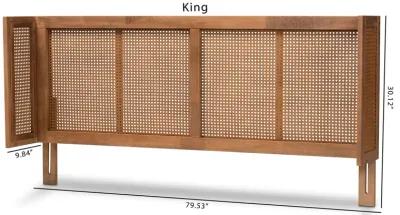 Baxton Studio Rina Wood and Synthetic Rattan Wrap Around Headboard