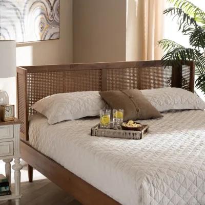 Baxton Studio Rina Wood and Synthetic Rattan Wrap Around Headboard