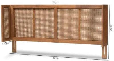 Baxton Studio Rina Wood and Synthetic Rattan Wrap Around Headboard